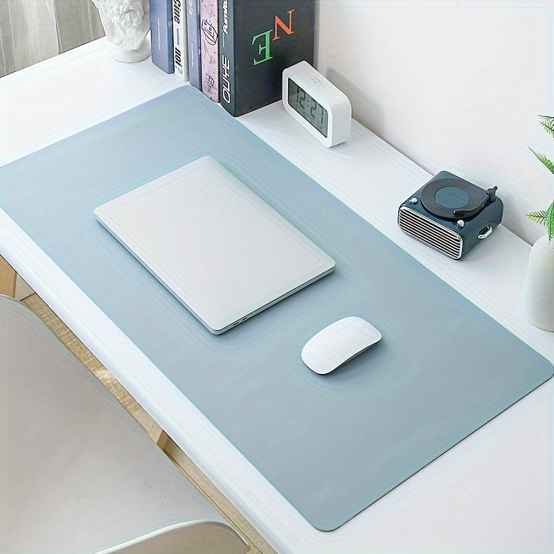PU leather mouse pad, water and stain resistant, non-slip, simple and elegant, suitable for office, keyboard and workspace.