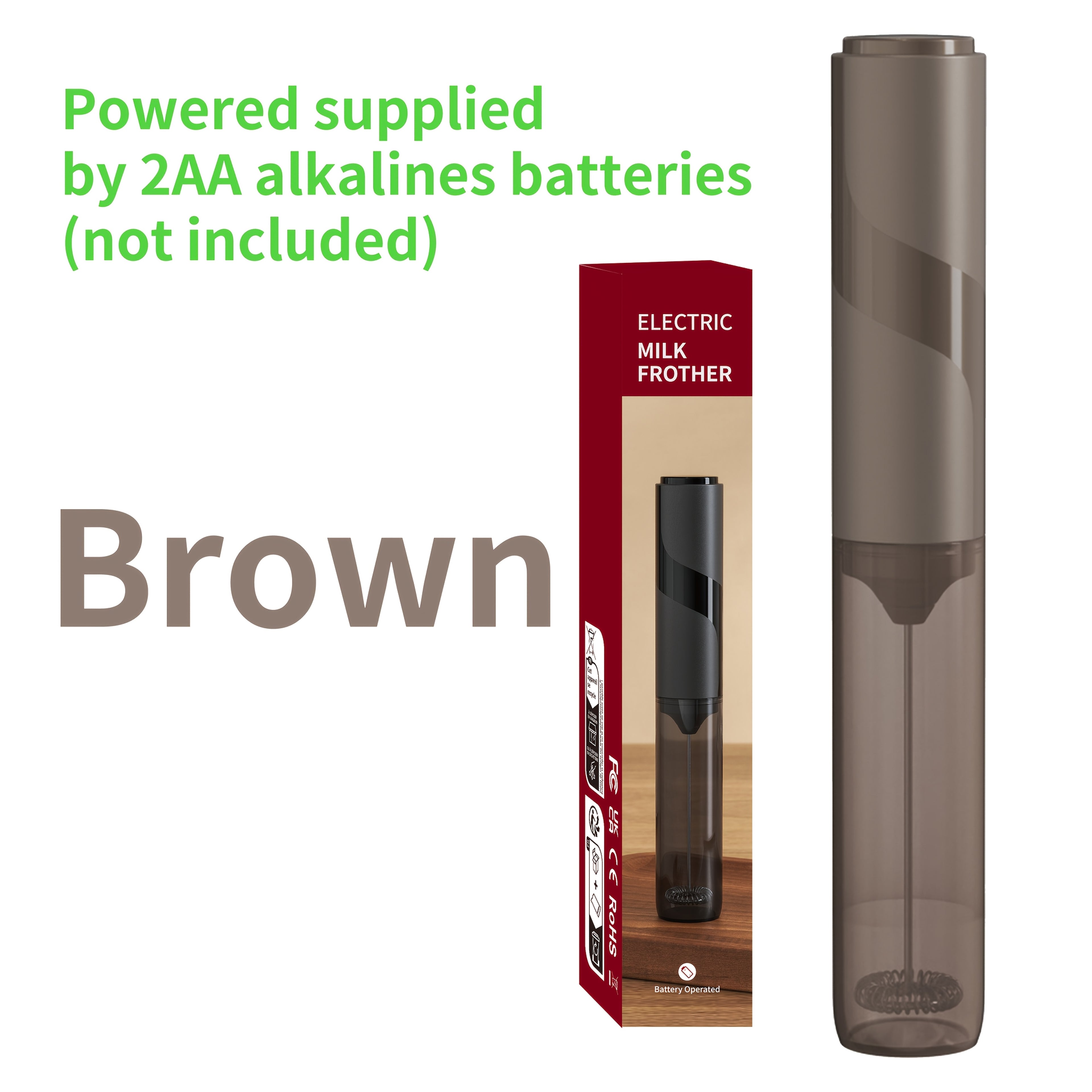 Mousseur à Lait Électrique CLITON : Portable, avec étui de rangement, parfait pour latte, cappuccino, smoothies protéinés, compact et idéal voyage ou cadeau.