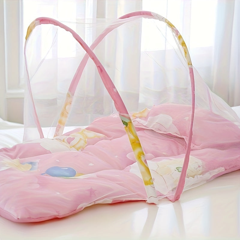 Moustiquaire pliable, structure alliage, maille polyester 100 %, anti-chute, facile à nettoyer, sans assemblage, idéale pour lit et couchage.