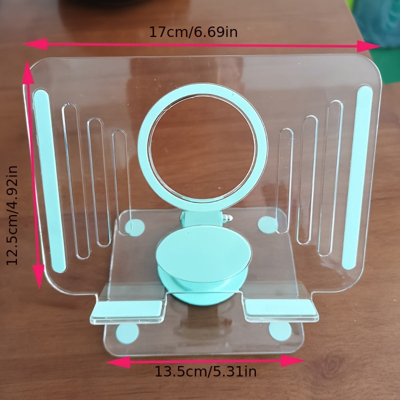 360° rotating acrylic stand for tablet and computer, adjustable and foldable, ergonomic, with heat dissipation, ideal for reading, gaming or video conferencing.