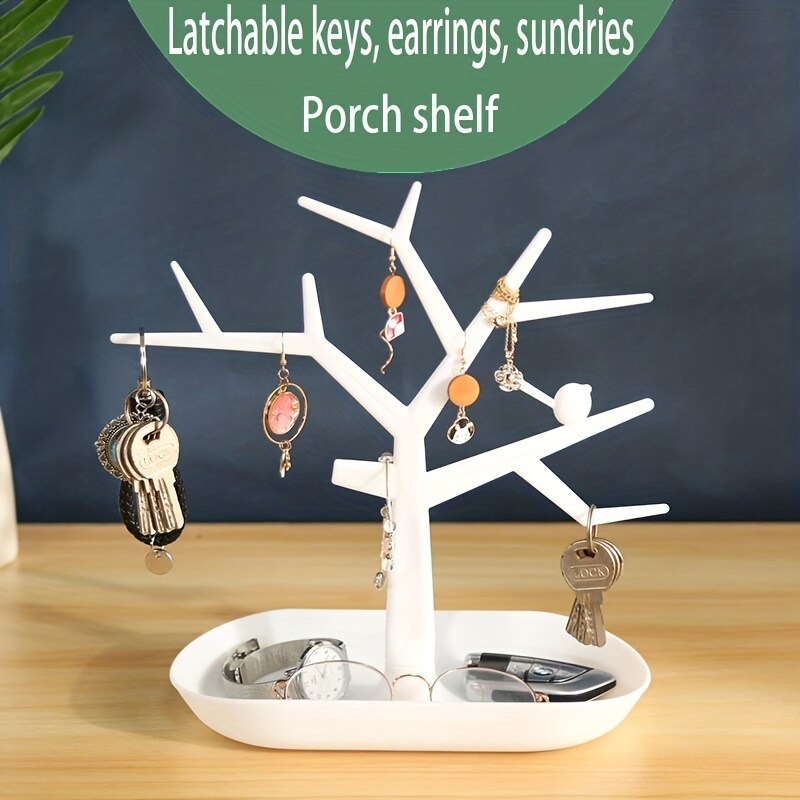 Présentoir créatif pour bijoux : support arbre élégant pour colliers, bracelets, boucles d’oreilles et bagues, offrant un rangement décoratif et organisé.