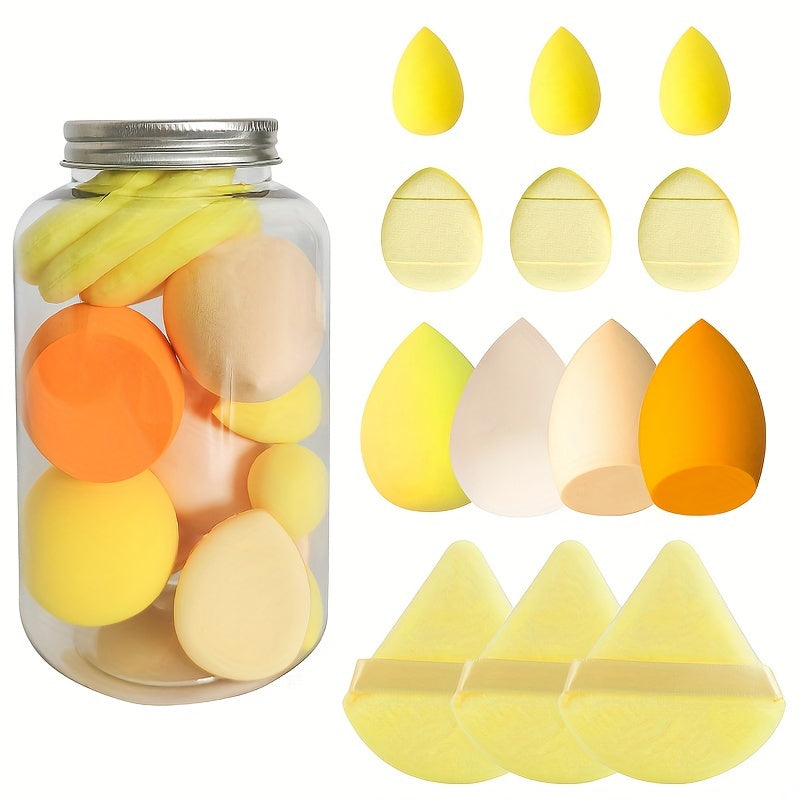 13-piece makeup sponge set in a box: soft blender and powder puffs, for powder, liquid, ideal beauty gift.