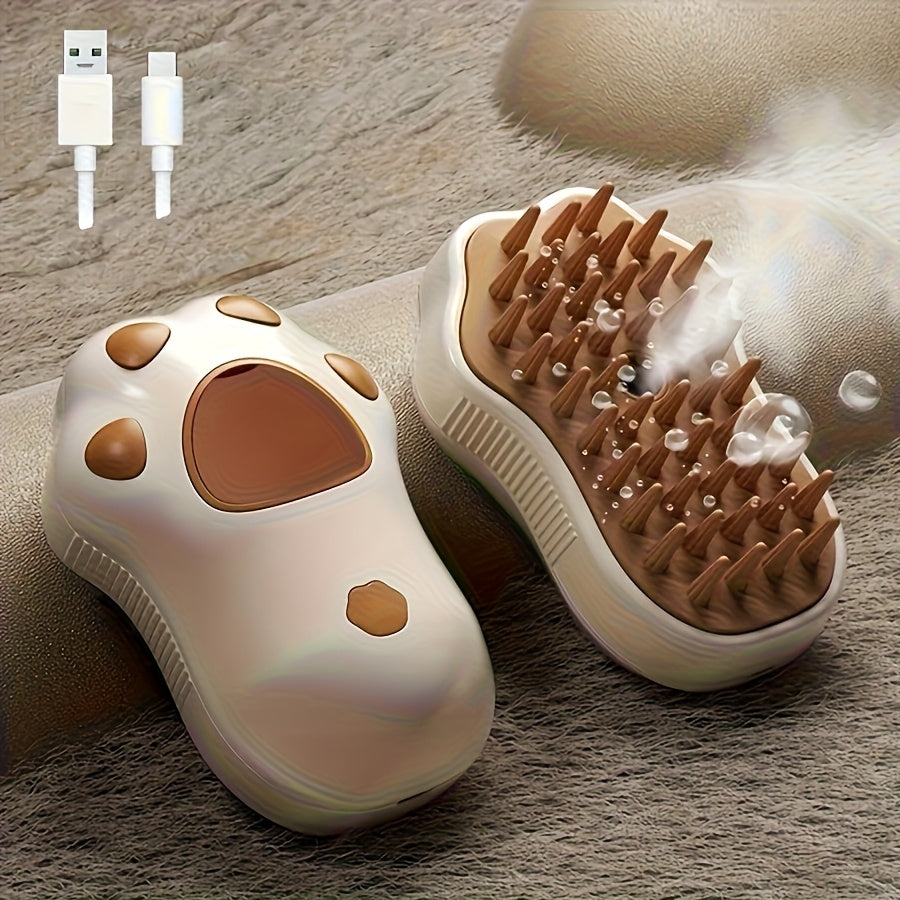 فرشاة كهربائية للحيوانات الأليفة 4 في 1. أداة للعناية بالشعر، تزيل الشعر الميت، وتفك التشابك، وترطب الشعر، وهي مناسبة للشعر القصير والطويل.