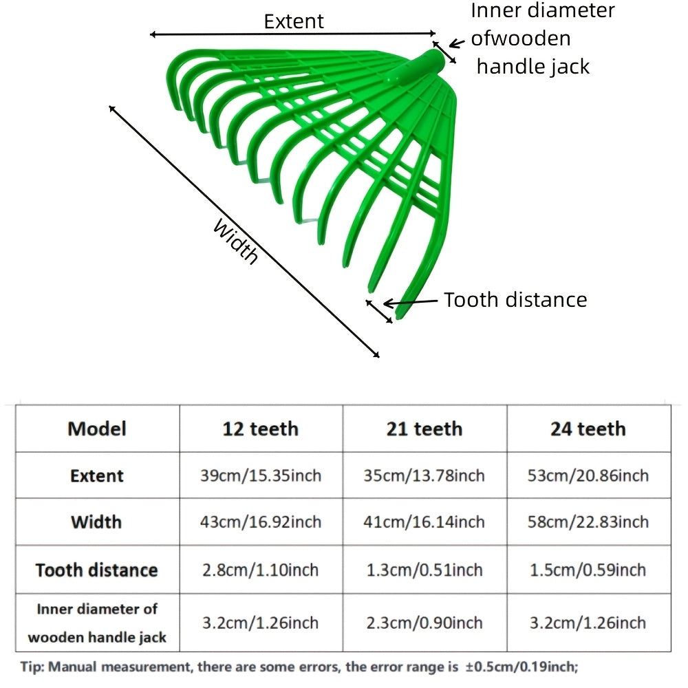 Râteau-main ajustable en plastique durable, poignée ergonomique, disponible en 3 couleurs, idéal pour ramasser feuilles et entretenir pelouse et jardin, usage résidentiel ou professionnel.