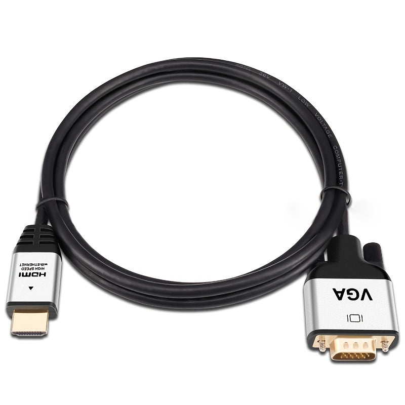 Câble convertisseur HDTV vers VGA 1080p, connecteurs mâles, convertit signal HDTV pour moniteurs, projecteurs ou PC, compatible vidéo haute définition.