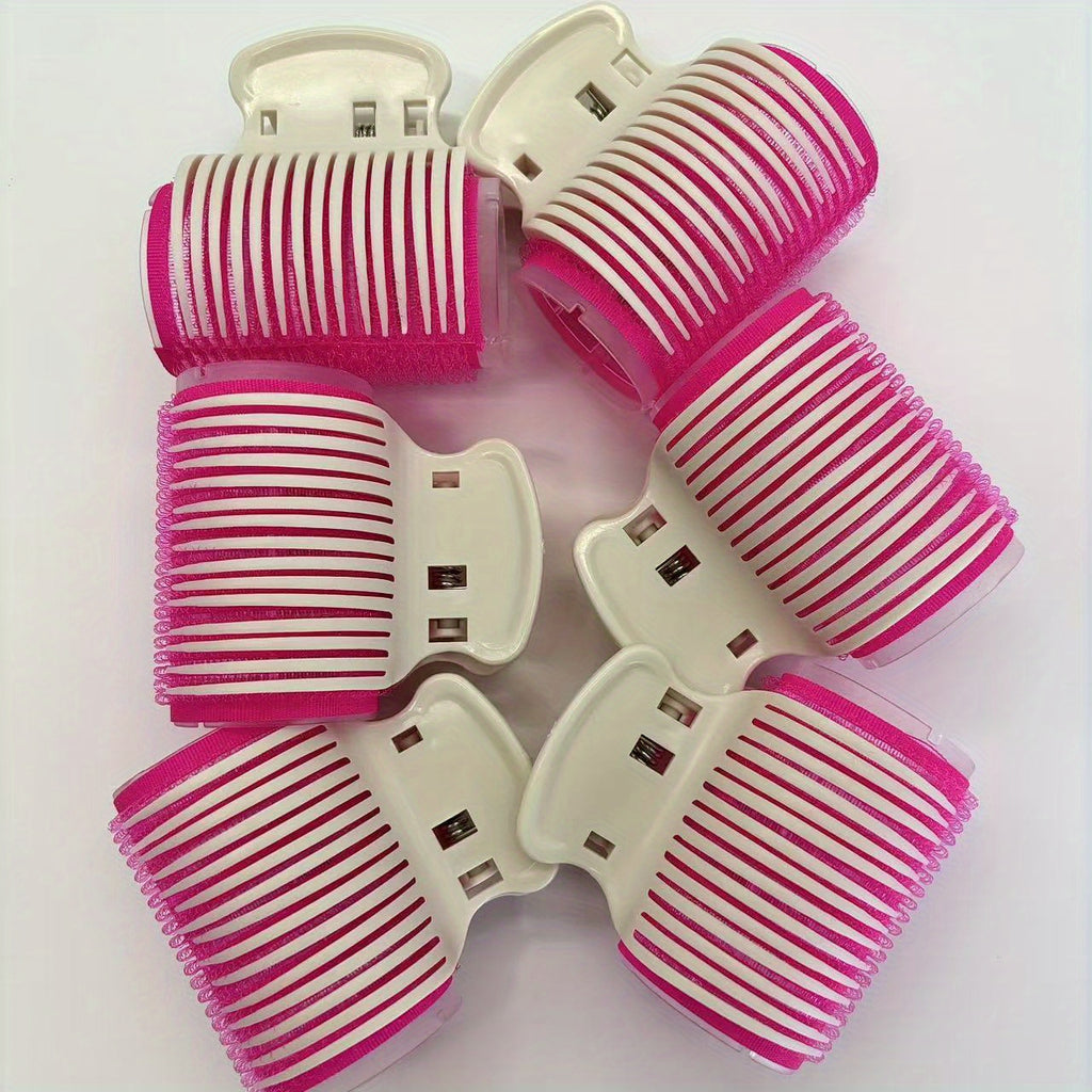 Set of 12 durable plastic curlers and clips, suitable for medium-length hair, manual hairstyling tools for salon and personal use.