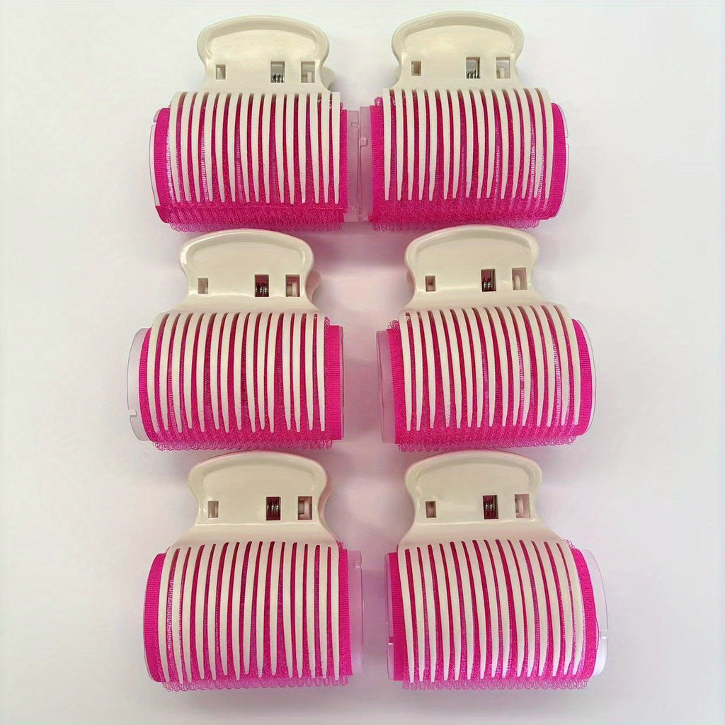 Set of 12 durable plastic curlers and clips, suitable for medium-length hair, manual hairstyling tools for salon and personal use.
