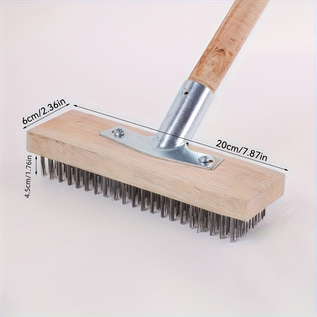 Brosse de sol à poils métalliques, construction en fer durable pour éliminer mousse et débris, nettoyage manuel efficace du jardin.