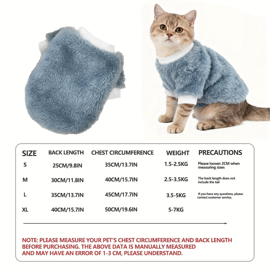 Pull en peluche confortable pour chats petits et moyens, chaud, motifs tigré/tortue, lavable à la main, idéal Noël et toutes saisons.