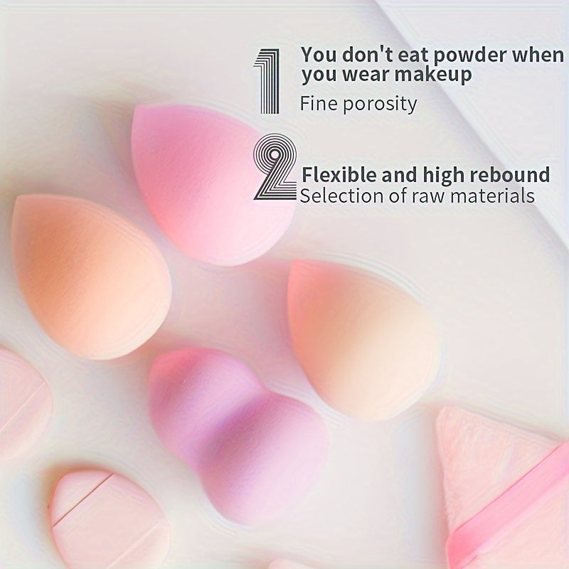 13-piece makeup sponge set in a box: soft blender and powder puffs, for powder, liquid, ideal beauty gift.