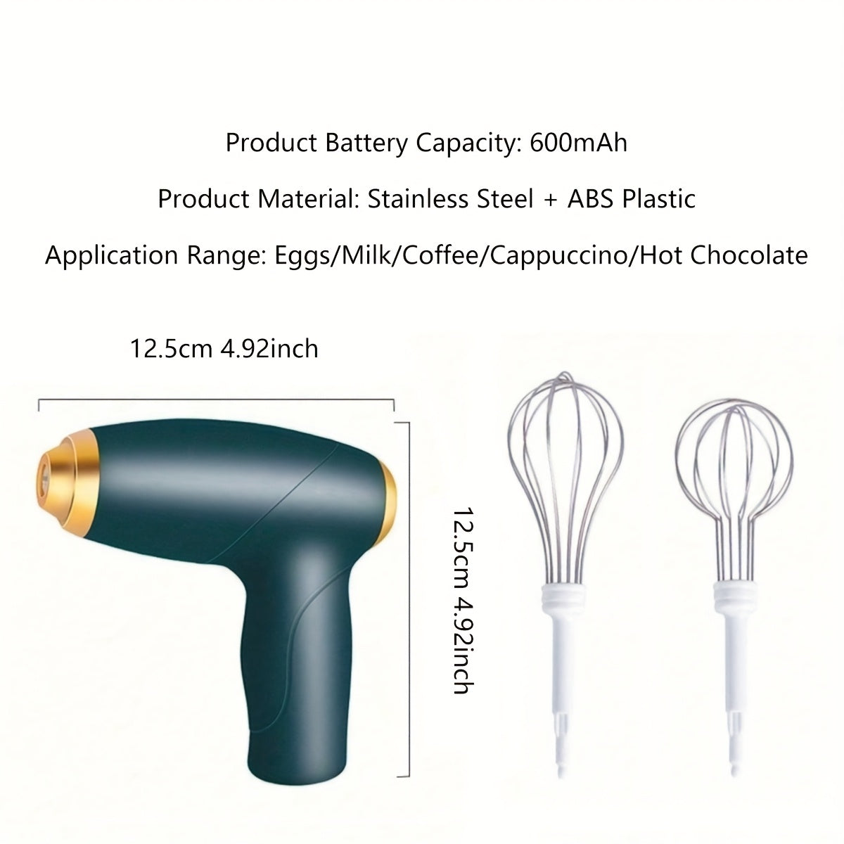 Fouet Électrique Portable USB : Sans fil, léger et rechargeable, idéal pour pâtisserie, gâteaux et muffins, usage domestique ou professionnel.