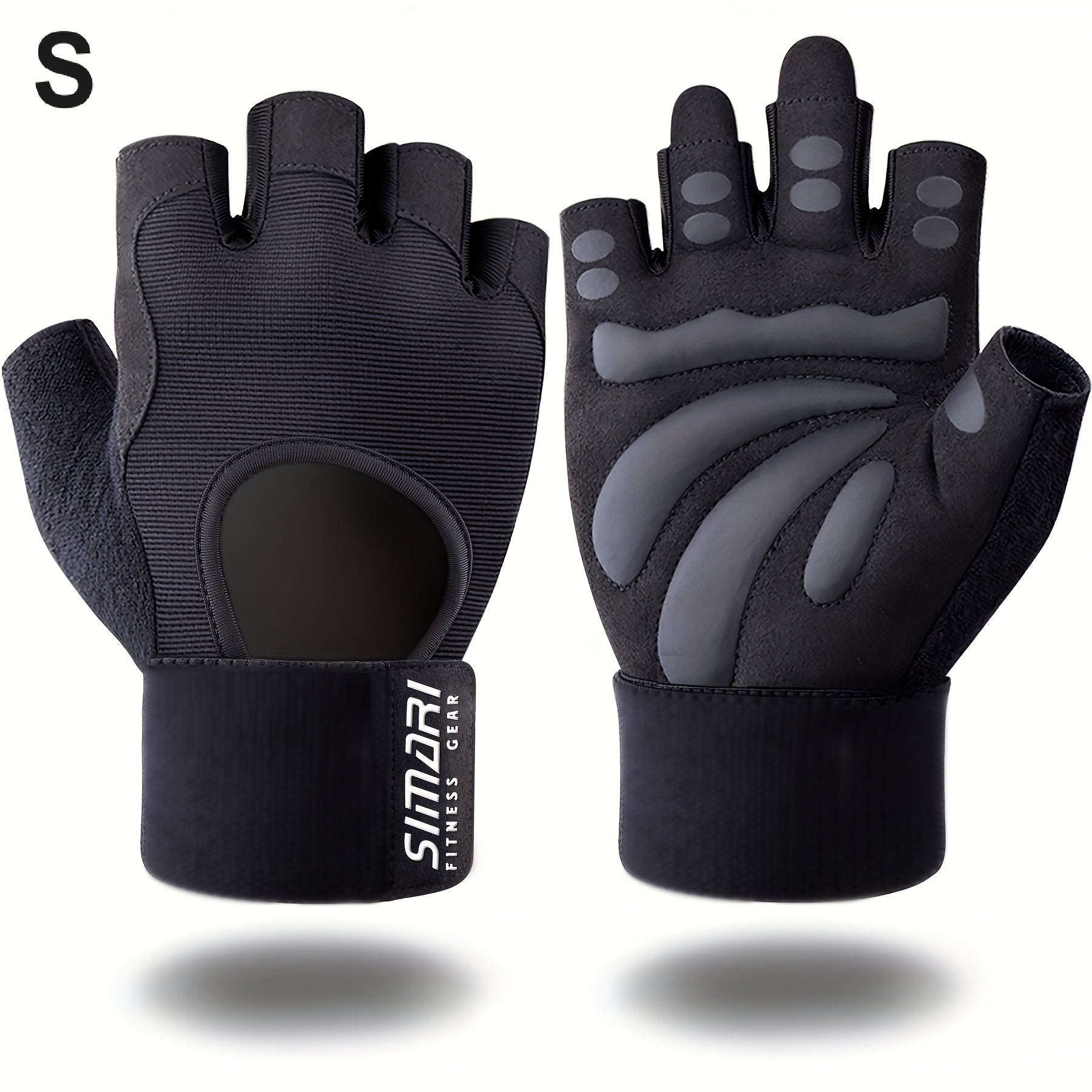 Paire de gants de fitness avec support poignet et paume complète, offrant grip renforcé pour musculation, entraînement et sports indoor/outdoor.