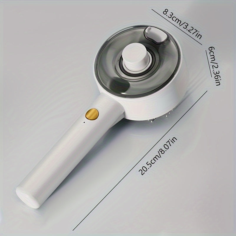 Brosse de toilettage 3-en-1 pour chats et chiens, électrique à vapeur, spray et peigne flottant, outil batterie pour soins animaux.