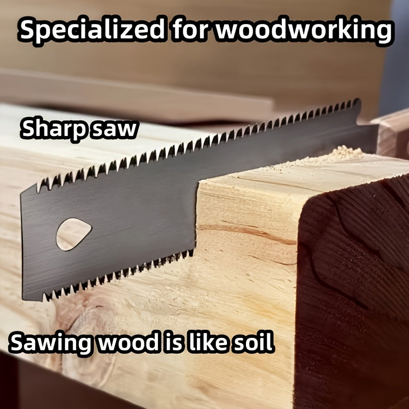 Scie manuelle SK5 à double tranchant, dents fines précises et manche bois, parfaite pour coupes nettes en menuiserie et élagage.