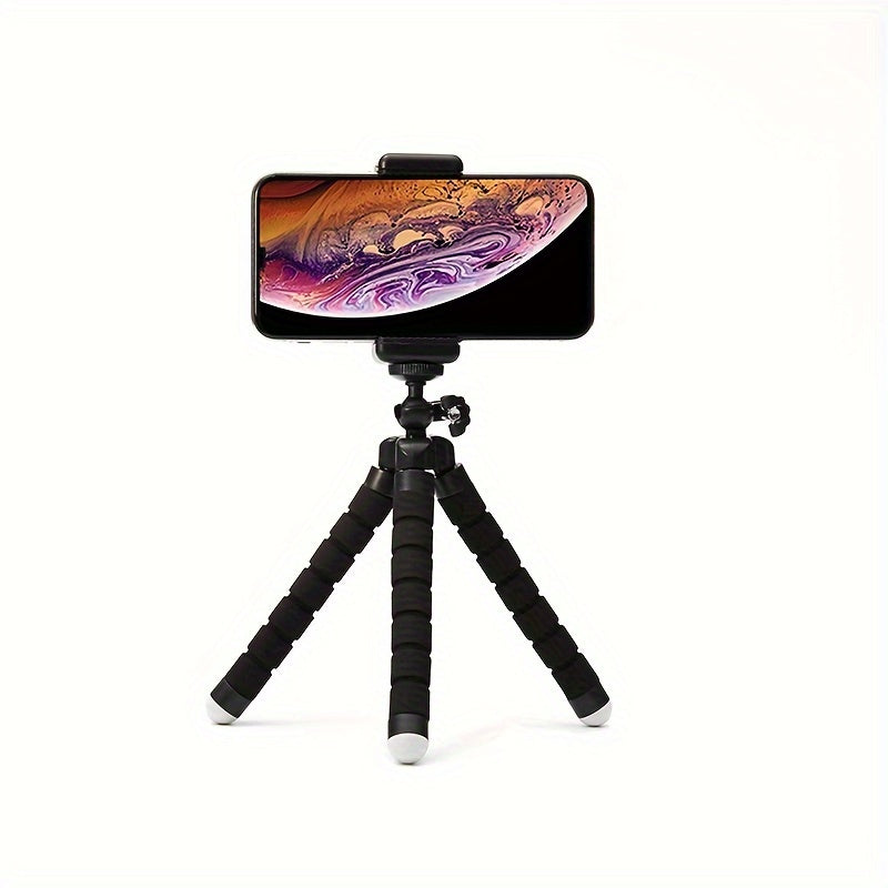 Trépied Octopus Flexible : Support portable pour smartphone et caméra, rotation 360°, grip mousse, réglable, clip universel, idéal photo et vidéo.
