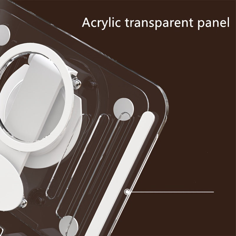 Support acrylique rotatif 360° pour tablette et ordinateur, réglable et pliable, ergonomique, avec dissipation de chaleur, idéal lecture, jeux ou visioconférences.