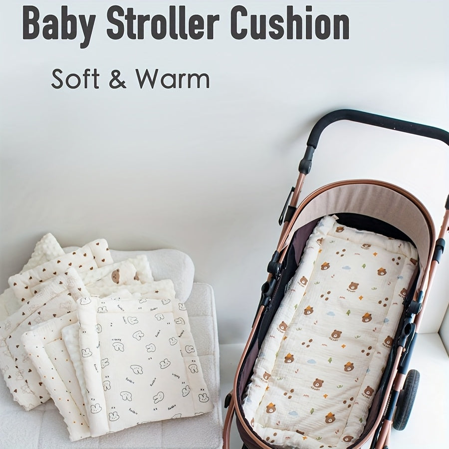 Soft and breathable children's stroller cushion, dinosaur pattern, lightweight and portable, suitable for swing, lounge chair and stroller.