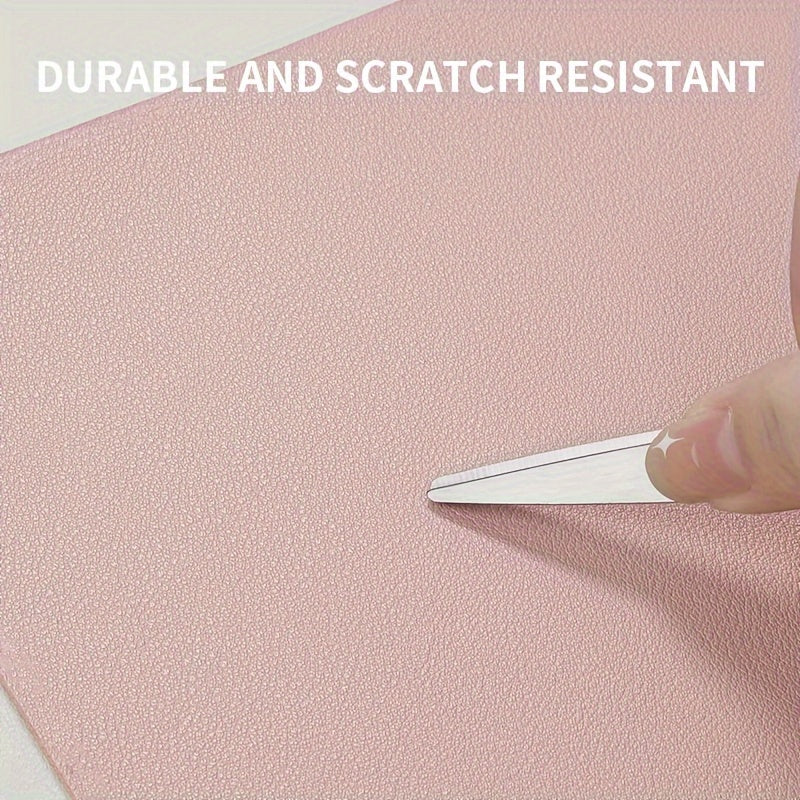 Tapis de souris en cuir PU, résistant à l’eau et aux taches, antidérapant, simple et élégant, adapté bureau, clavier et espace de travail.