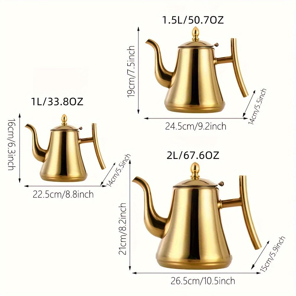 Set Théière/Cafetière en Acier Inoxydable 1–2 L : Filtre inclus, résistant à la chaleur, inox 304, idéal café, thé, eau froide, usage maison ou restaurant.