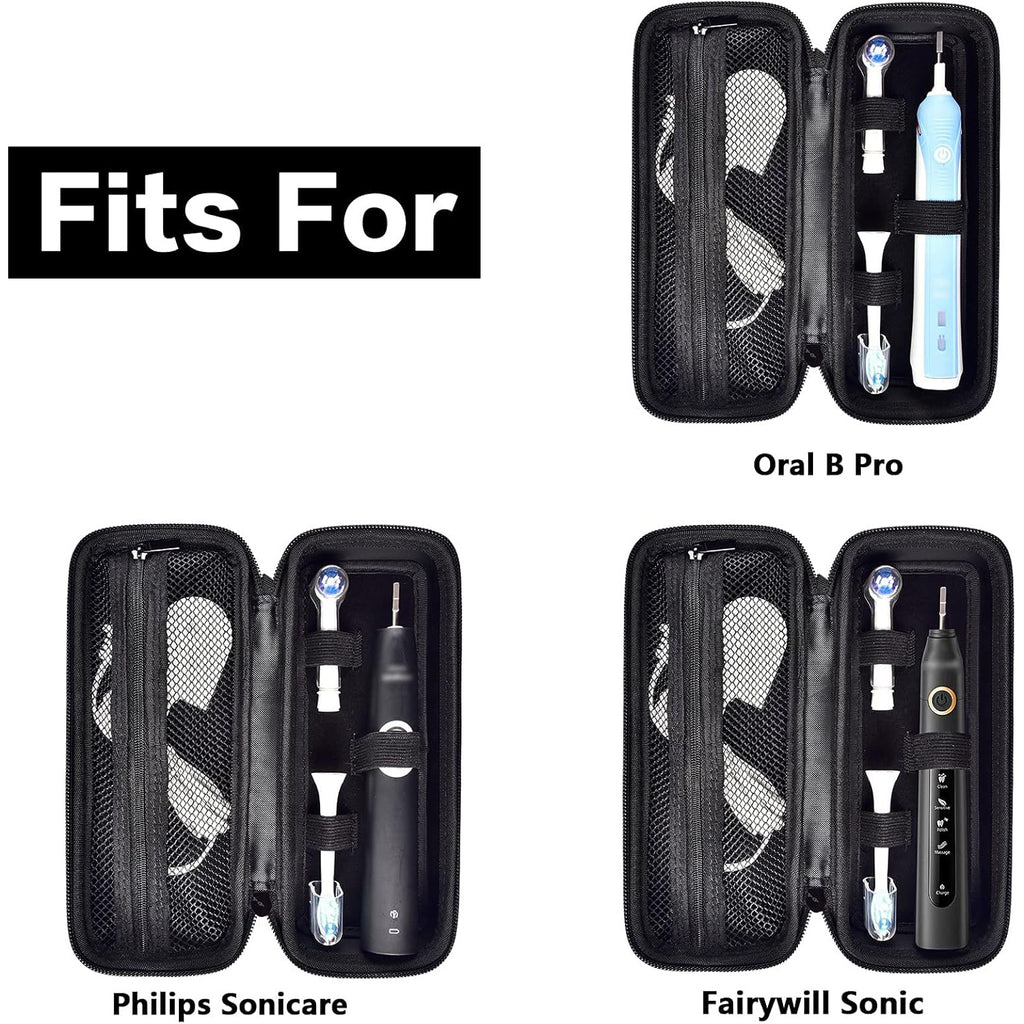 Étui portable étanche et antichoc pour brosse à dents électrique, compatible Sonicare, fermeture zippée sécurisée, parfait maison et voyage.