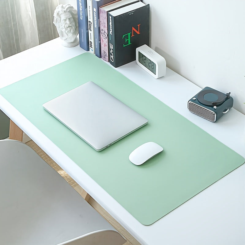 PU leather mouse pad, water and stain resistant, non-slip, simple and elegant, suitable for office, keyboard and workspace.