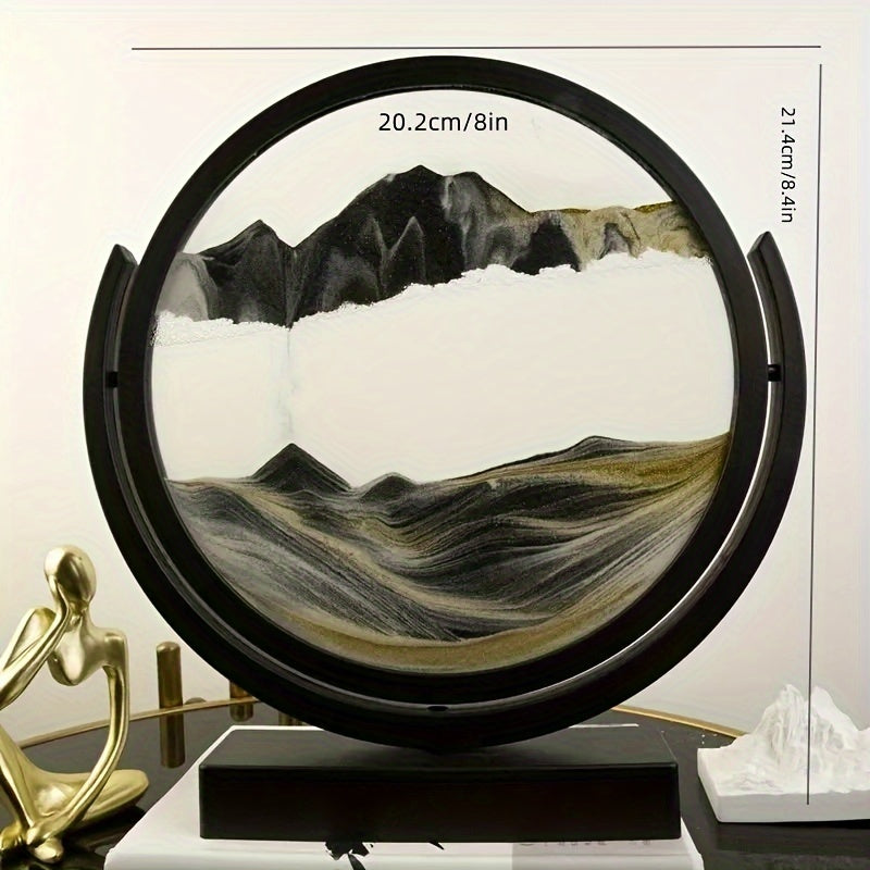 Glass sand art, freestanding dynamic 3D painting, home and office decor, angel theme, ideal for parties, no electricity required.