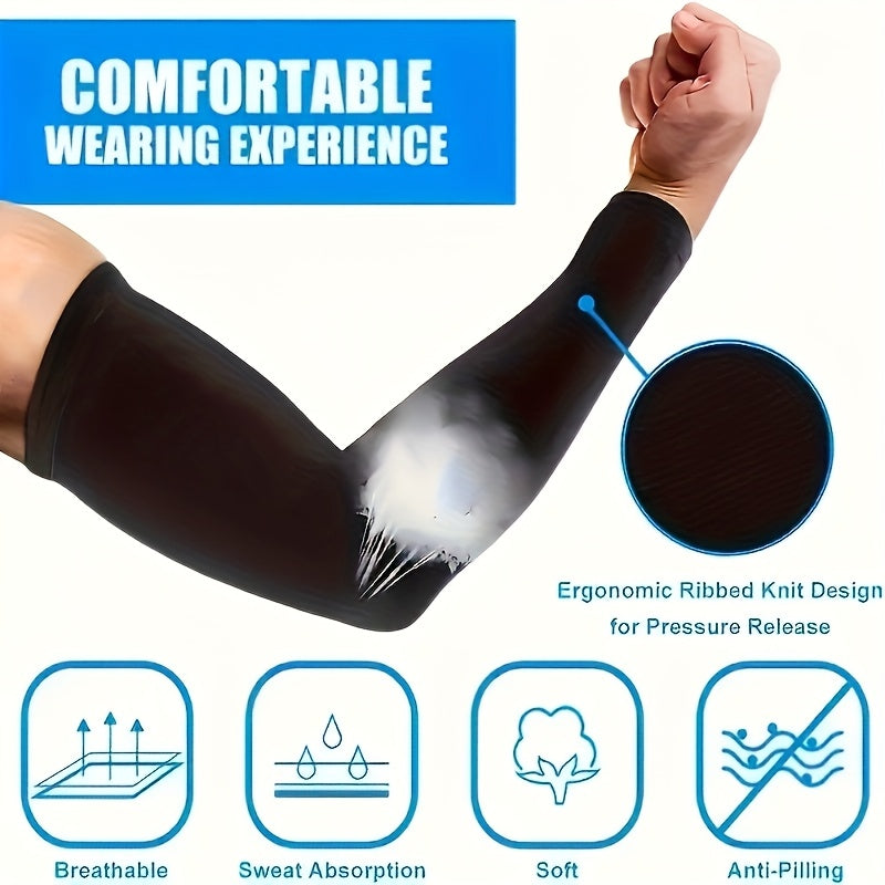 Lot de 2/6 manchons rafraîchissants, polyester respirant et extensible, anti-humidité, adaptés conduite, golf, pêche, vélo, randonnée et sports outdoor.