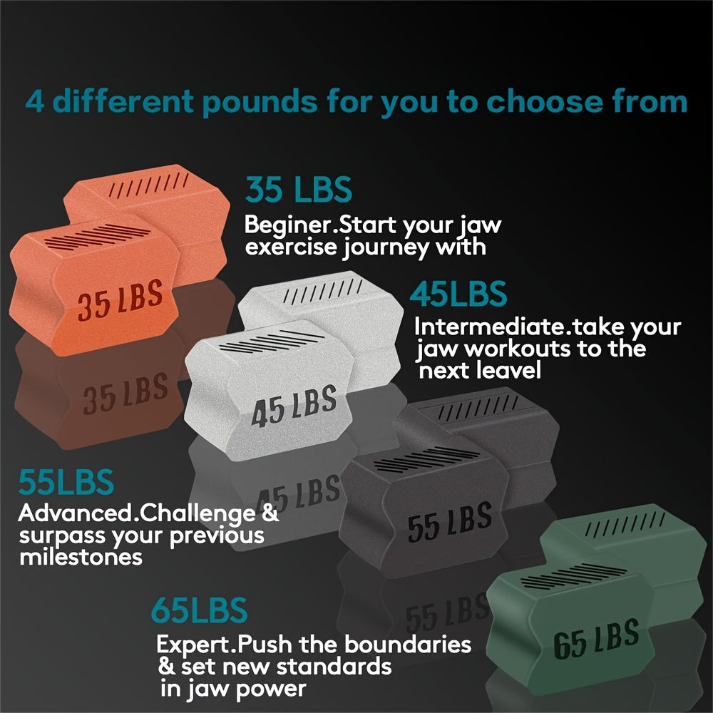 Set of 4 jaw exercisers, silicone, 4 resistance levels, facial muscle training for men and women.