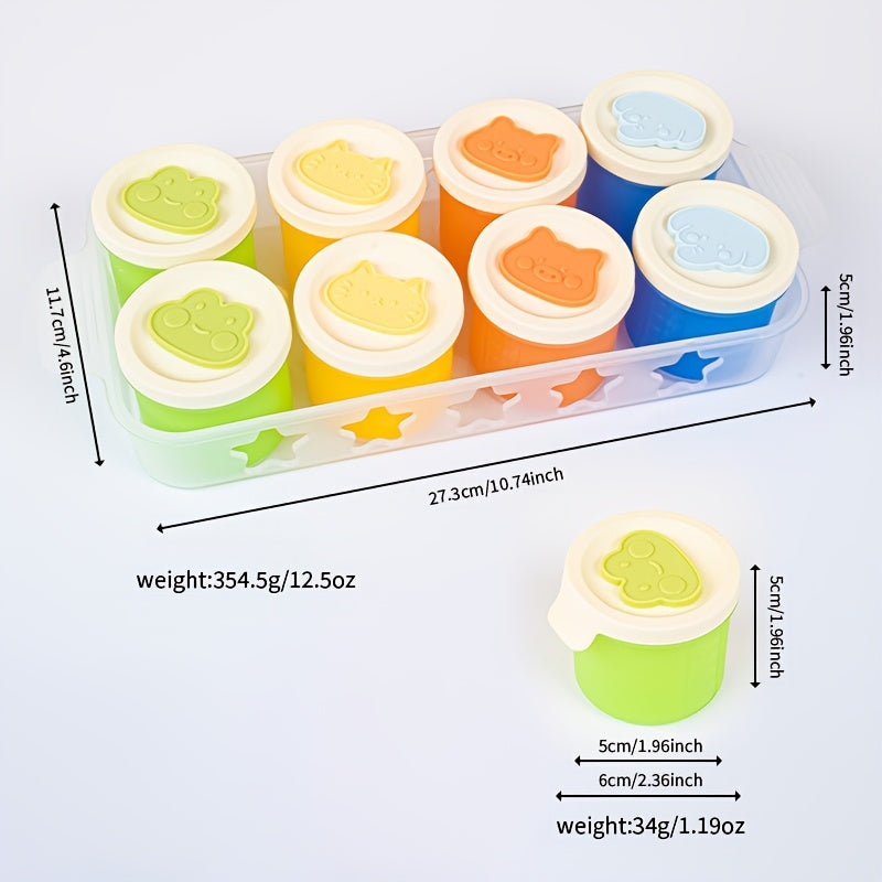Lot de 8 contenants avec couvercles pour aliments surgelés, purées maison, légumes et fruits, mini moules à glace.