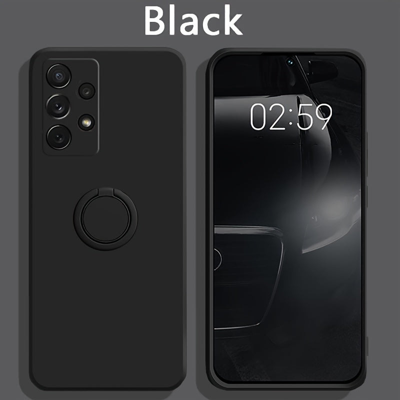 Premium liquid case for Samsung, shockproof, with integrated magnetic ring, offering enhanced protection and convenient stand for hands-free use.