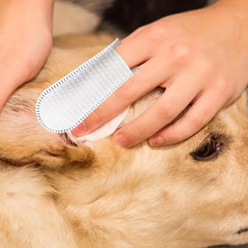 Disposable finger cots for pet cleaning (100 pcs). Ideal for removing tartar, cleaning ears and ensuring fresh breath.