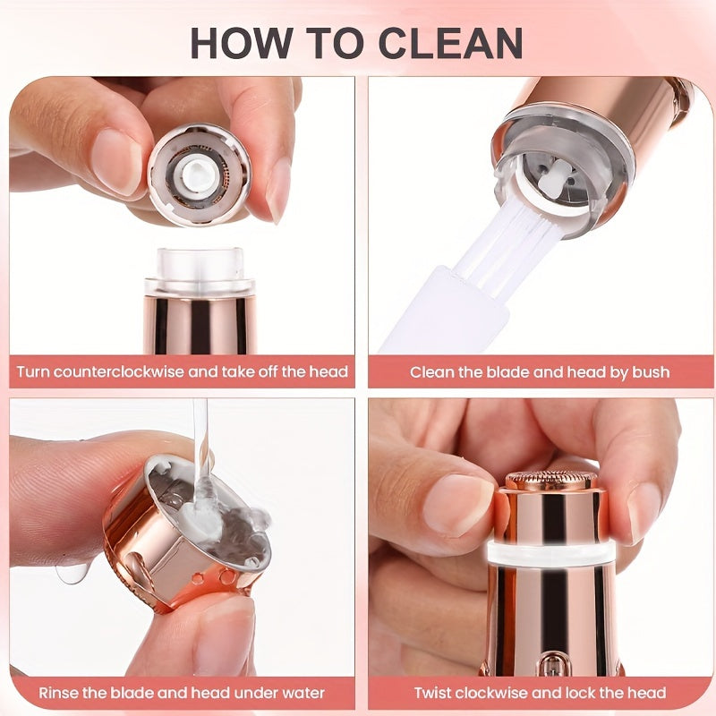 Épilateur visage LED indolore pour femmes, enlève poils du visage, lèvre supérieure, menton, bikini et duvet fin facilement.