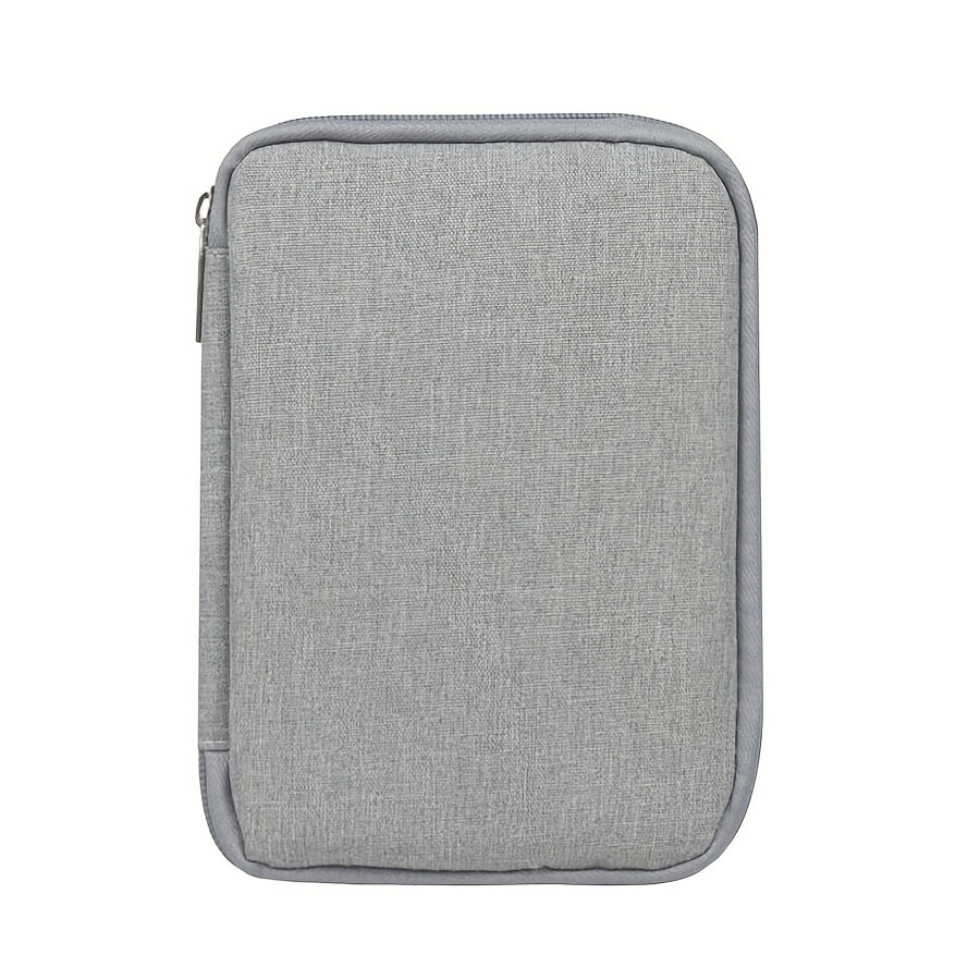 Organisateur de voyage pour câbles et accessoires numériques, 8 boucles élastiques, compartiment en mesh, rangement pratique pour câbles, écouteurs, cartes mémoire et montres.