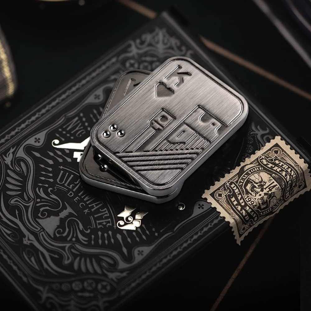 Gyroscope de bureau DEEPLAN, micro carte coulissante, métal bronze et or, formes variées, jouet de détente durable, cadeau professionnel moderne.