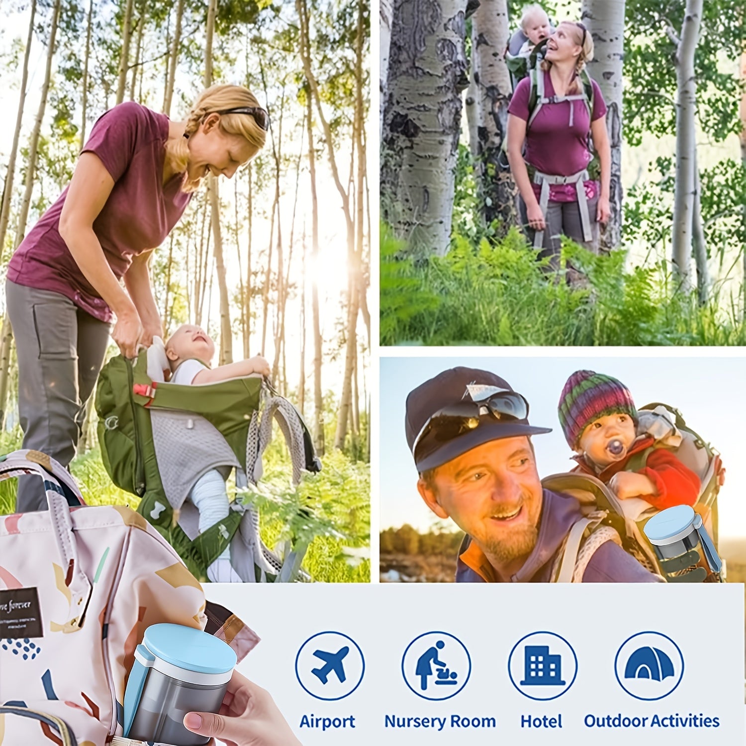 مجموعة فرشاة تنظيف الزجاجات المحمولة من كيويمي، فرش سيليكون، حامل تجفيف، ملحقات، مقبض بلاستيكي، مناسبة للسفر.