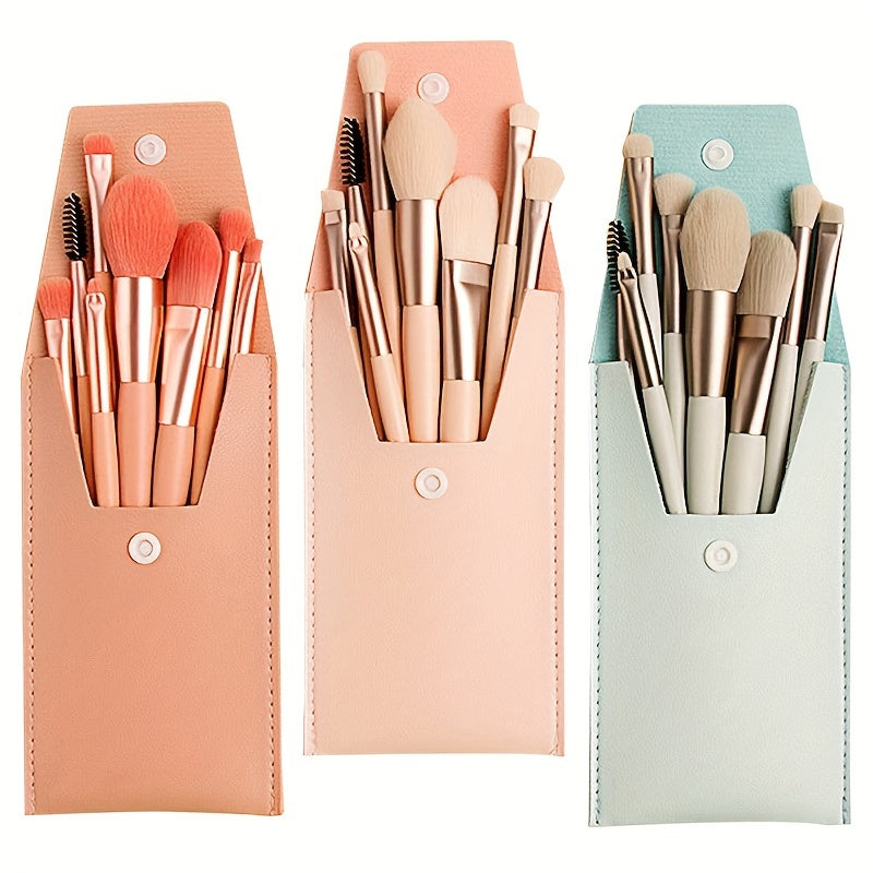 Set pinceaux maquillage hypoallergéniques en polyester, poils pour yeux, poudre et sourcils, manche ABS, kit portable pour tous types de peau.