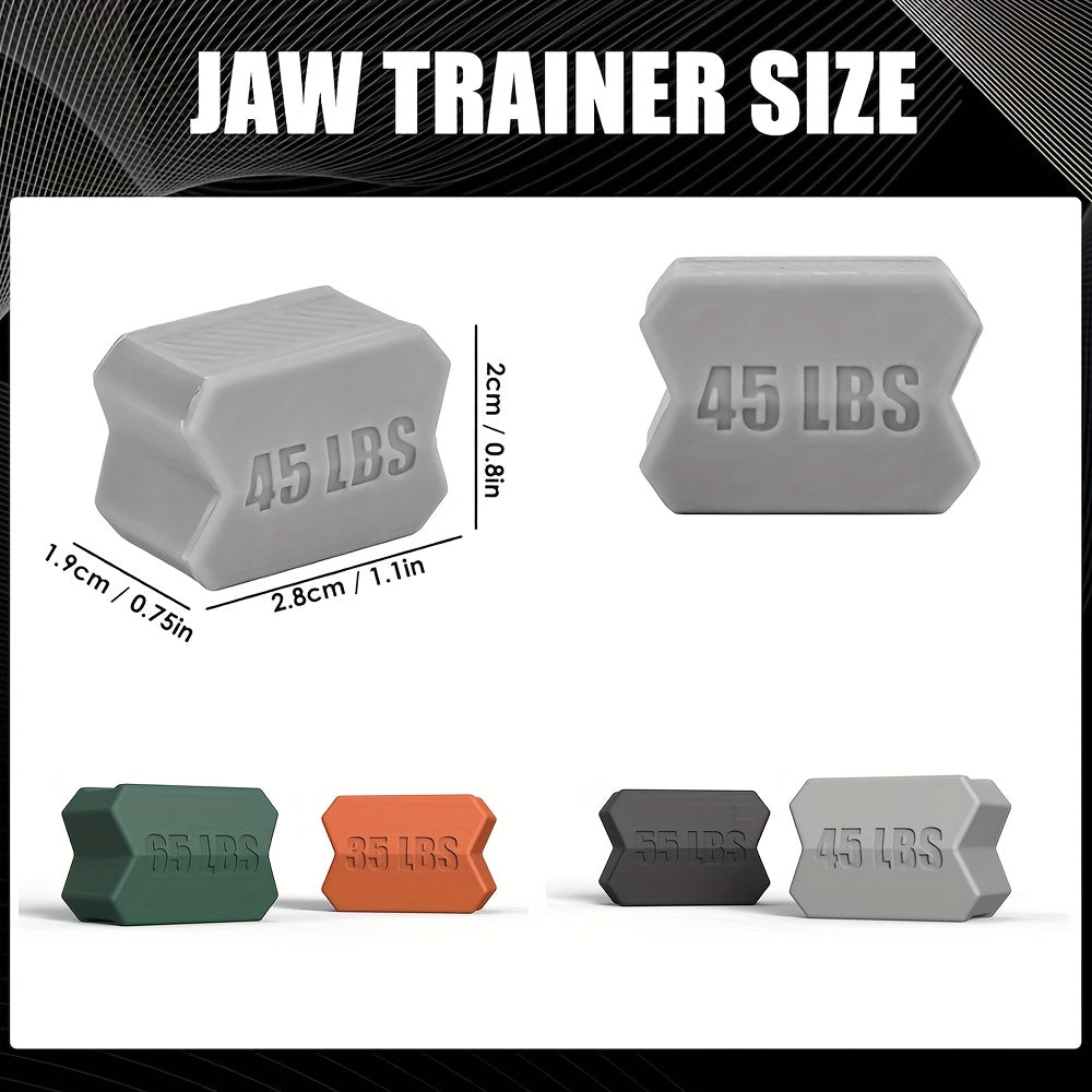 Set of 4 jaw exercisers, silicone, 4 resistance levels, facial muscle training for men and women.