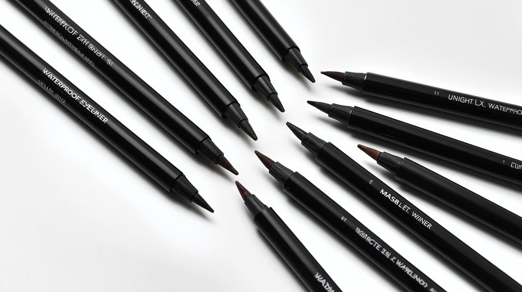 Lot de 12 eyeliners waterproof Tenue longue durée, tracé net sans bavure, parfait en voyage, idéal pour débutants et passionnés de maquillage.