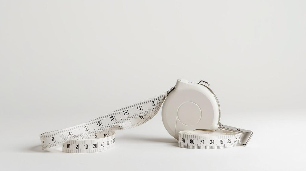 Mètre ruban blanc 150 cm/60", robuste, rétractable avec verrou, graduations cm/pouces, idéal couture, retouches et projets DIY.