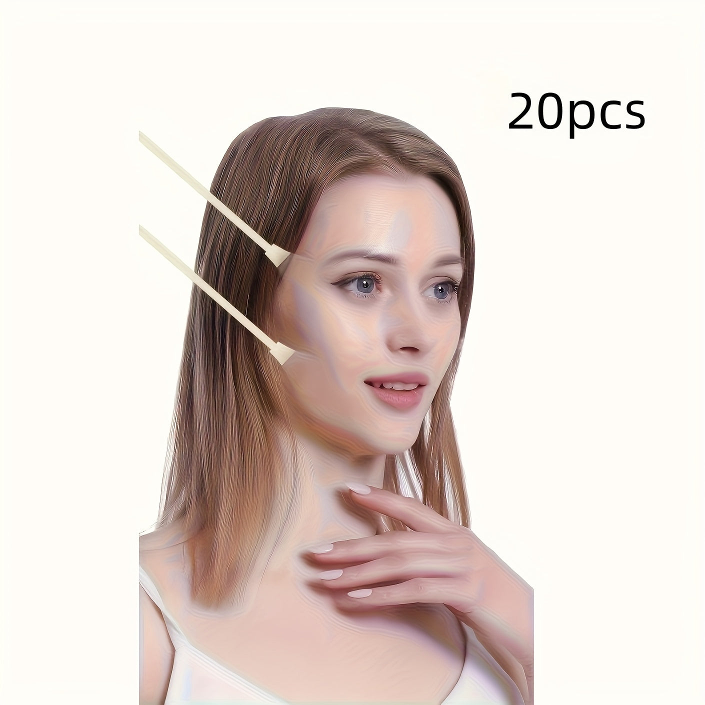 Lot de 20 bandes liftantes invisibles pour visage, 4 sangles élastiques réglables, remodelent cou, joues et double menton, réutilisables, beige clair et sans parfum.