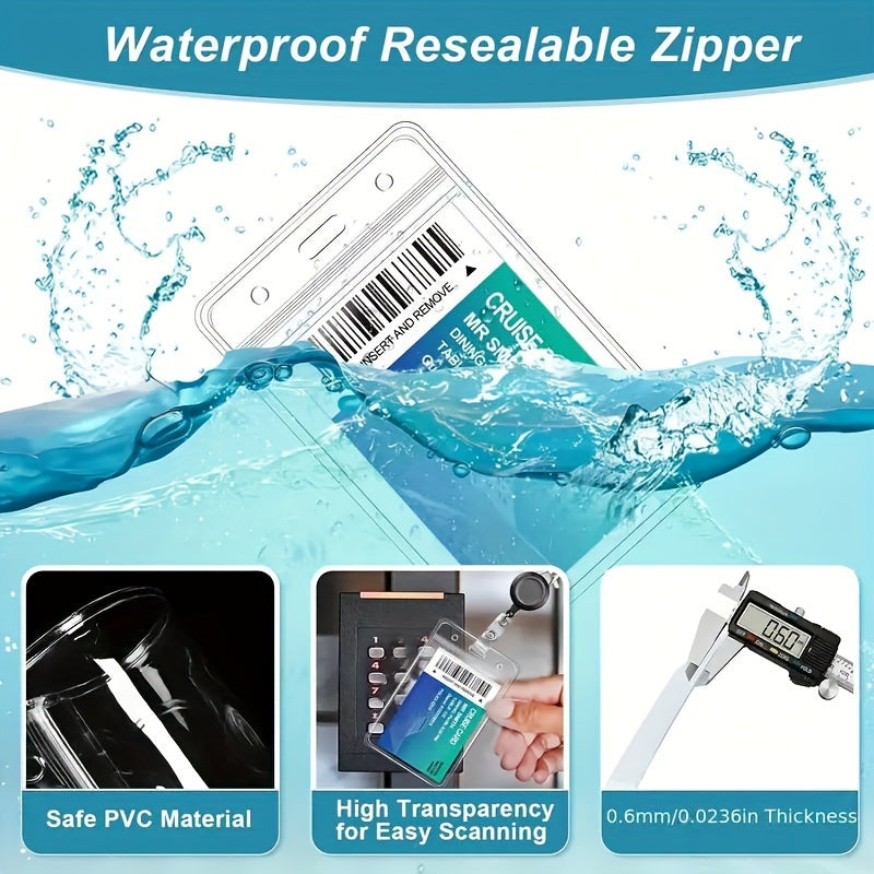 Lot de 2 lanières noires avec enrouleur rétractable et clip ID, accompagné de cartes verticales, parfait pour enseignants et bureaux.