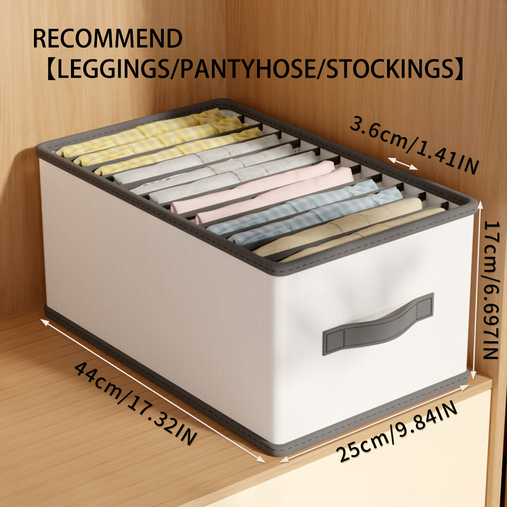 Lot de 1 ou 3 paniers de rangement pliables en tissu non tissé, léger, compartiments pour pantalons, sous-vêtements, chaussettes, avec poignée, organise tiroirs.