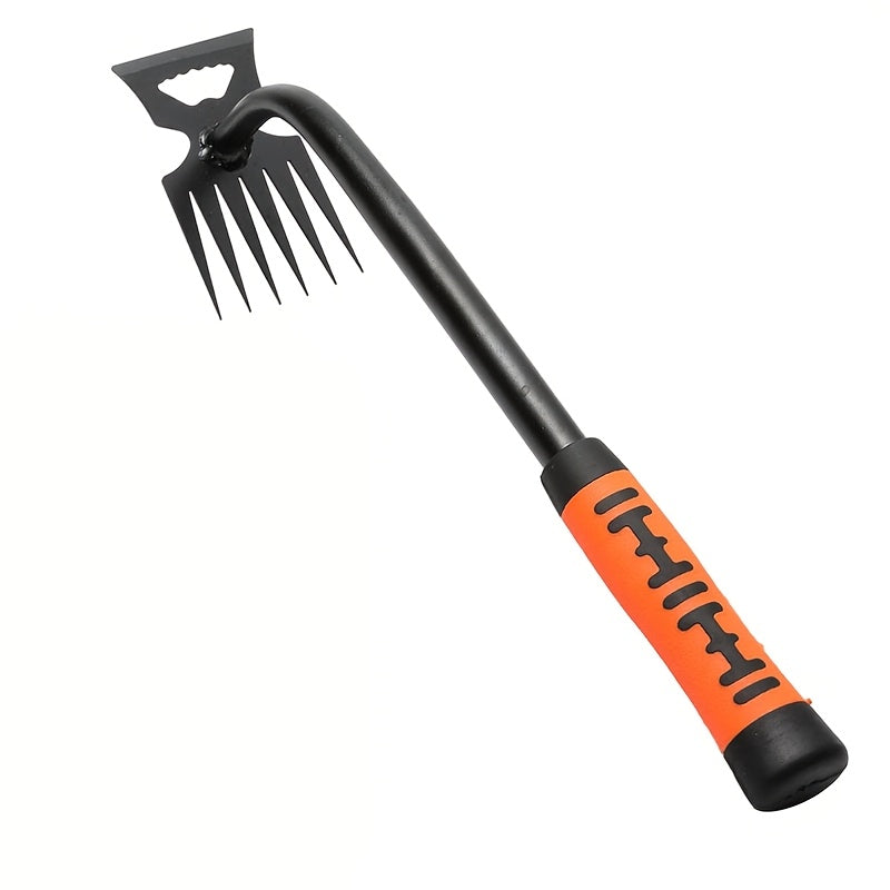 Heavy-duty long-handled manual weeder. Durable manganese steel, sharp blade for removing roots, ideal for lawns, vegetable gardens, farms and professional landscaping.