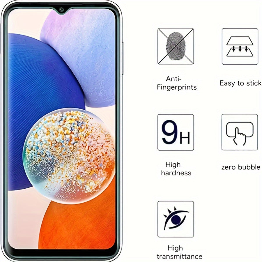Pack of 5 high-quality tempered glass screen protectors for Samsung Galaxy S and A series, shock and scratch resistant, durable and clear protection.