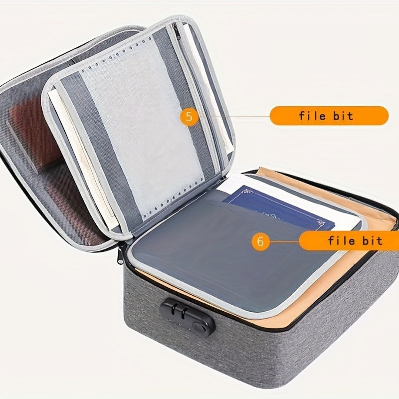 Three-layer bag with lock, perfect for laptop, documents and travel essentials, organized and secure thanks to its zippers.