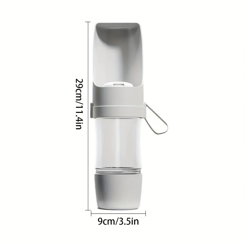 Bouteille d'eau portable et étanche pour chien. Distributeur durable en plastique, poignée ergonomique, design anti-renversement, idéale pour les sorties et voyages. Disponible en plusieurs couleurs.