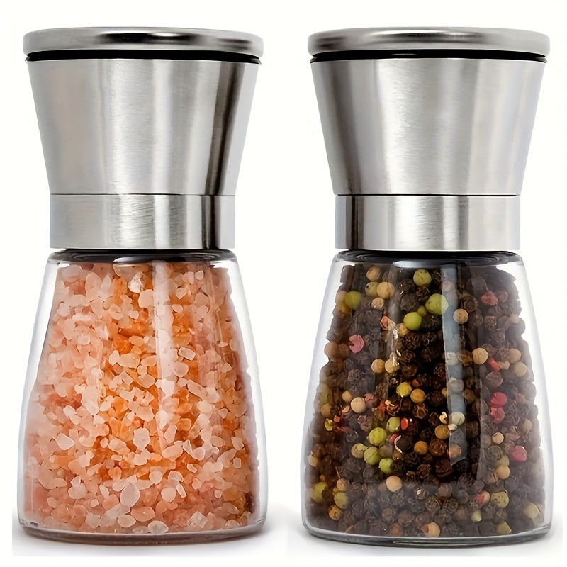 Manual Salt and Pepper Mill (1 pc): Ceramic core, adjustable, portable, precise grinding, ideal for cooking, camping, barbecue and hiking.