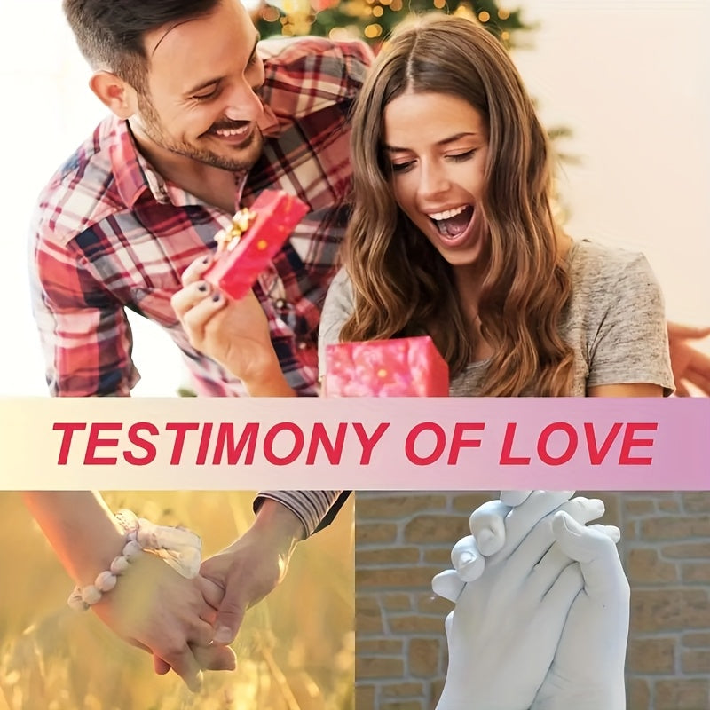 Kit de moulage de main 3D, DIY pour couples, amis ou famille, avec poudre, papiers abrasifs et accessoires, cadeau créatif parfait.