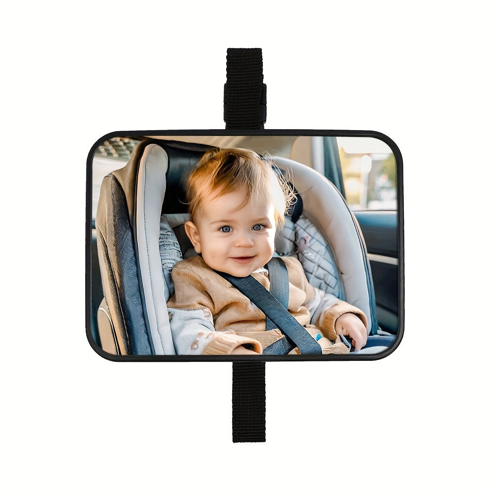 Miroir de voiture pour nourrissons dos à la route, testé anti-choc et incassable, offrant une vue large et claire.
