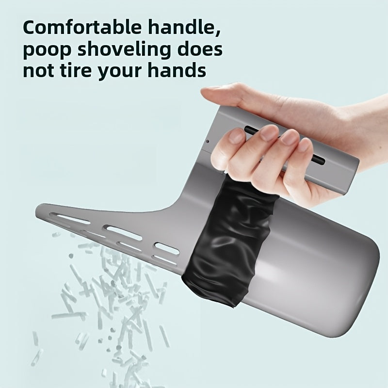 Pelle à litière grand volume pour chats et petits chiens, fermeture hygiénique à un bouton, compatible sacs litière, contrôle des odeurs.